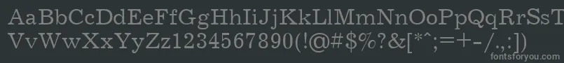 フォントJournalCyrillic – 黒い背景に灰色の文字