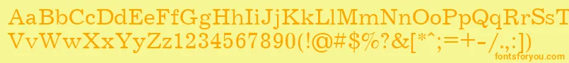 Fonte JournalCyrillic – fontes laranjas em um fundo amarelo