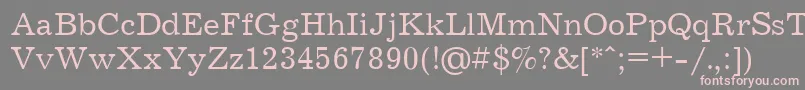フォントJournalCyrillic – 灰色の背景にピンクのフォント