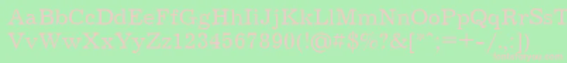 フォントJournalCyrillic – 緑の背景にピンクのフォント