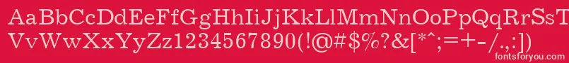 Fonte JournalCyrillic – fontes rosa em um fundo vermelho