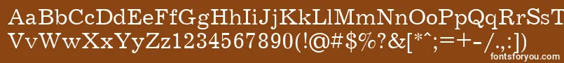 Czcionka JournalCyrillic – białe czcionki na brązowym tle