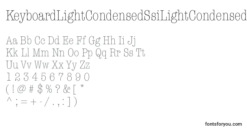 Czcionka KeyboardLightCondensedSsiLightCondensed – alfabet, cyfry, specjalne znaki