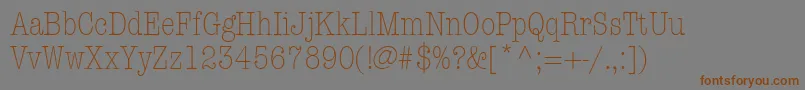 KeyboardLightCondensedSsiLightCondensed-Schriftart – Braune Schriften auf grauem Hintergrund