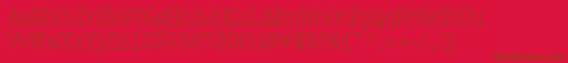 KeyboardLightCondensedSsiLightCondensed-Schriftart – Braune Schriften auf rotem Hintergrund