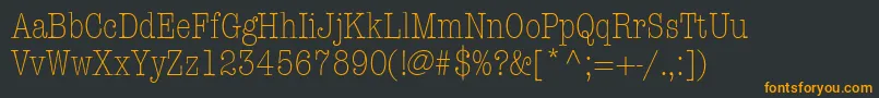 フォントKeyboardLightCondensedSsiLightCondensed – 黒い背景にオレンジの文字