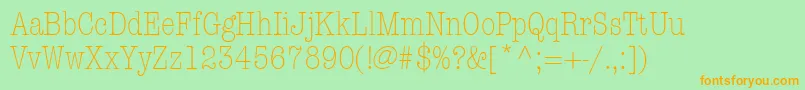 KeyboardLightCondensedSsiLightCondensed Font – Orange Fonts on Green Background