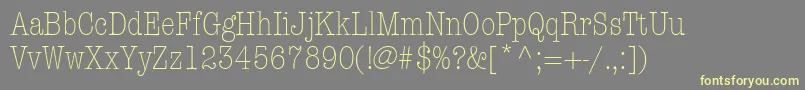Шрифт KeyboardLightCondensedSsiLightCondensed – жёлтые шрифты на сером фоне