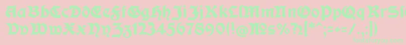 ModerneFetteSchwabacher Font – Green Fonts on Pink Background