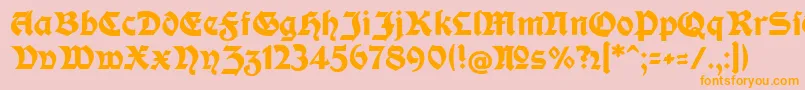 ModerneFetteSchwabacher Font – Orange Fonts on Pink Background