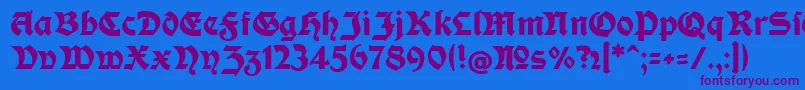 ModerneFetteSchwabacher Font – Purple Fonts on Blue Background