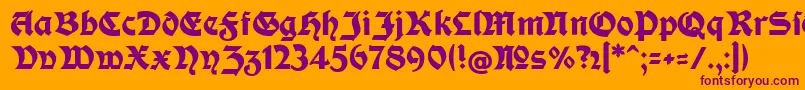 ModerneFetteSchwabacher Font – Purple Fonts on Orange Background