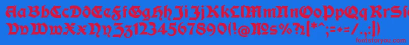 ModerneFetteSchwabacher Font – Red Fonts on Blue Background