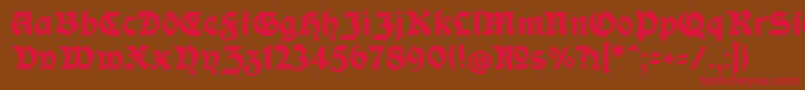 ModerneFetteSchwabacher Font – Red Fonts on Brown Background