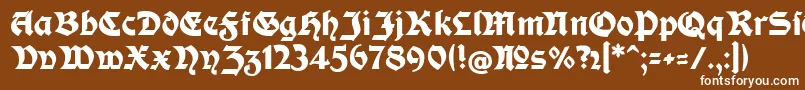 Шрифт ModerneFetteSchwabacher – белые шрифты на коричневом фоне