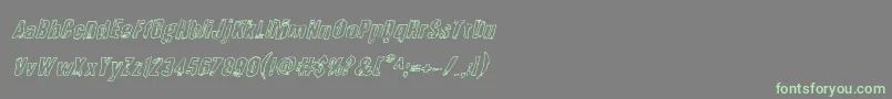 フォントQuarrystoneoutital – 灰色の背景に緑のフォント