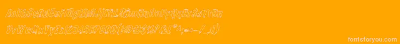 Quarrystoneoutital-Schriftart – Rosa Schriften auf orangefarbenem Hintergrund