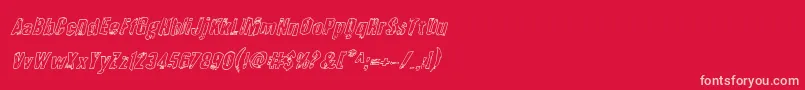 フォントQuarrystoneoutital – 赤い背景にピンクのフォント