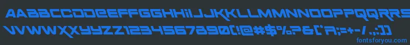 Spacerangerleft Font – Blue Fonts on Black Background