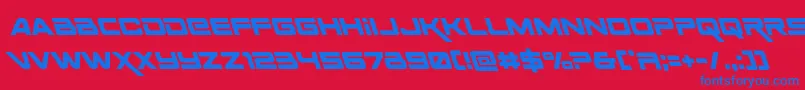 Spacerangerleft Font – Blue Fonts on Red Background