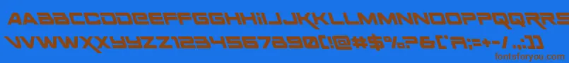 Spacerangerleft Font – Brown Fonts on Blue Background