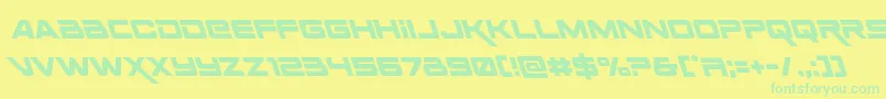 Spacerangerleft Font – Green Fonts on Yellow Background