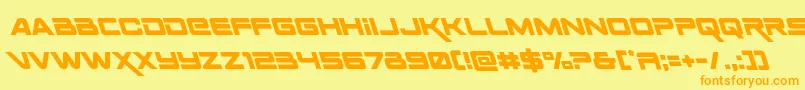 Spacerangerleft Font – Orange Fonts on Yellow Background