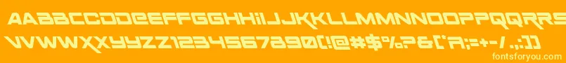 Spacerangerleft Font – Yellow Fonts on Orange Background