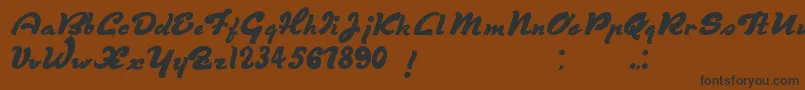 DerniereScript Font – Black Fonts on Brown Background