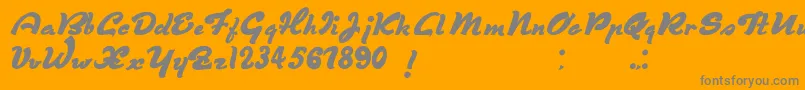 DerniereScript-Schriftart – Graue Schriften auf orangefarbenem Hintergrund