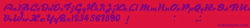 DerniereScript Font – Purple Fonts on Red Background