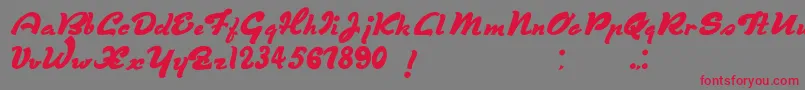 fuente DerniereScript – Fuentes Rojas Sobre Fondo Gris