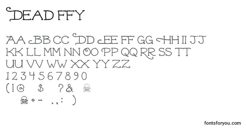 Schriftart Dead ffy – Alphabet, Zahlen, spezielle Symbole
