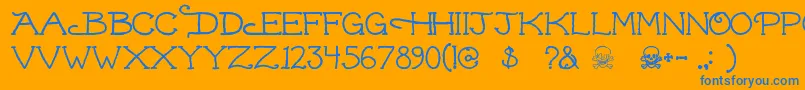 Dead ffy Font – Blue Fonts on Orange Background