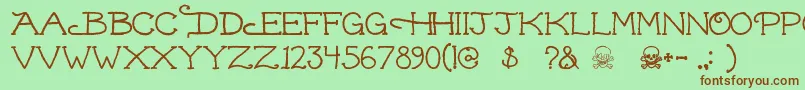 Dead ffy Font – Brown Fonts on Green Background