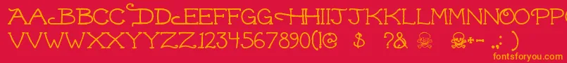 Dead ffy Font – Orange Fonts on Red Background