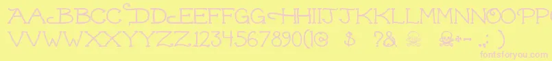 Dead ffy Font – Pink Fonts on Yellow Background
