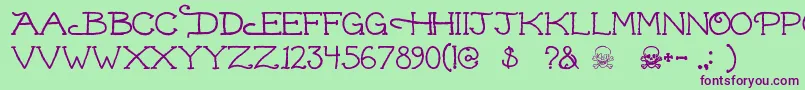 Dead ffy Font – Purple Fonts on Green Background