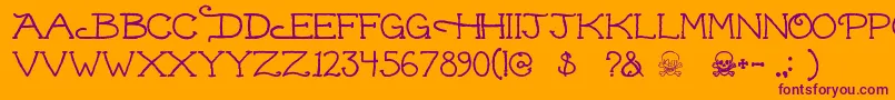 Dead ffy Font – Purple Fonts on Orange Background