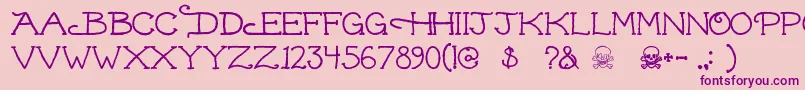 Dead ffy Font – Purple Fonts on Pink Background