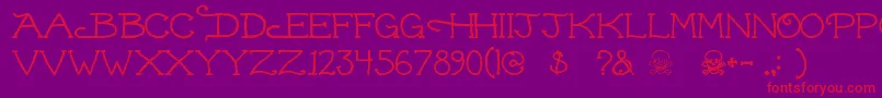 Dead ffy Font – Red Fonts on Purple Background