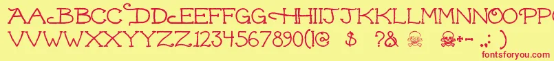 Dead ffy Font – Red Fonts on Yellow Background