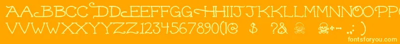 Dead ffy Font – Yellow Fonts on Orange Background