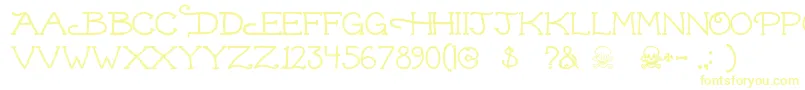 Dead ffy Font – Yellow Fonts on White Background