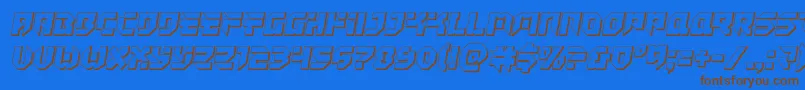 Czcionka Tokyodrifter3D – brązowe czcionki na niebieskim tle