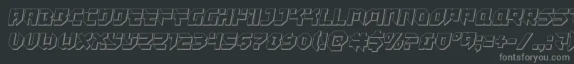 Tokyodrifter3D-Schriftart – Graue Schriften auf schwarzem Hintergrund