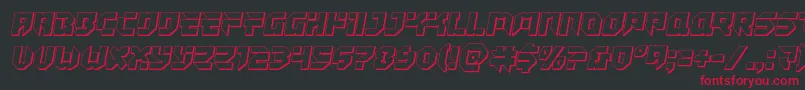 Czcionka Tokyodrifter3D – czerwone czcionki na czarnym tle