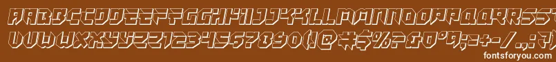 Więcej informacji o czcionce Tokyodrifter3D Czcionka Tokyodrifter3D – białe czcionki na brązowym tle