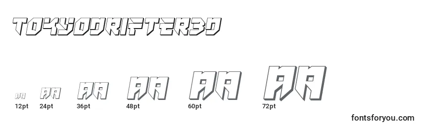 Размеры шрифта Tokyodrifter3D