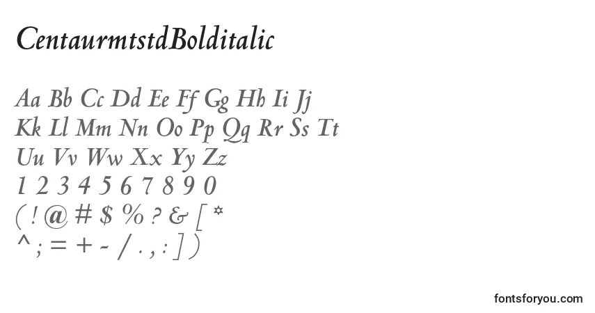 Fuente CentaurmtstdBolditalic - alfabeto, números, caracteres especiales